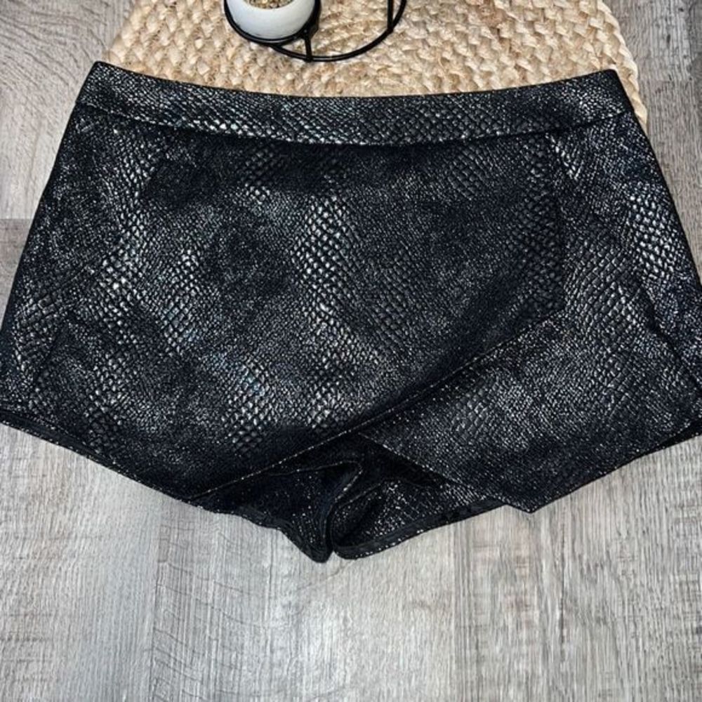 Express Black Snakeskin Shorts